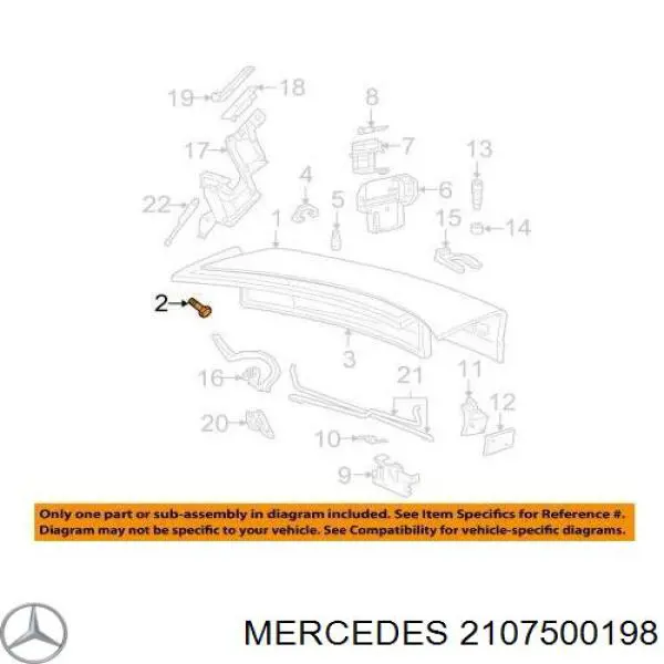 Ущільнювач кришки багажника Mercedes A2107500198 ціна, від 34.21 USD