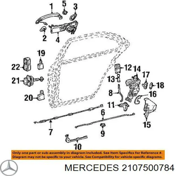 Упор двері задка Mercedes A2027500484 ціна, від 38.01 USD