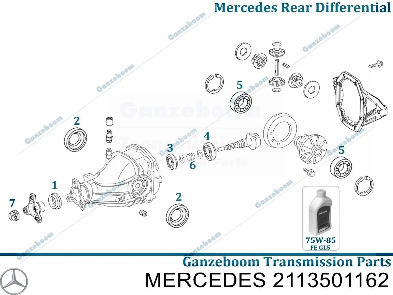Редуктор колісний моста заднього Mercedes A2113509514 ціна, від 119.77 USD