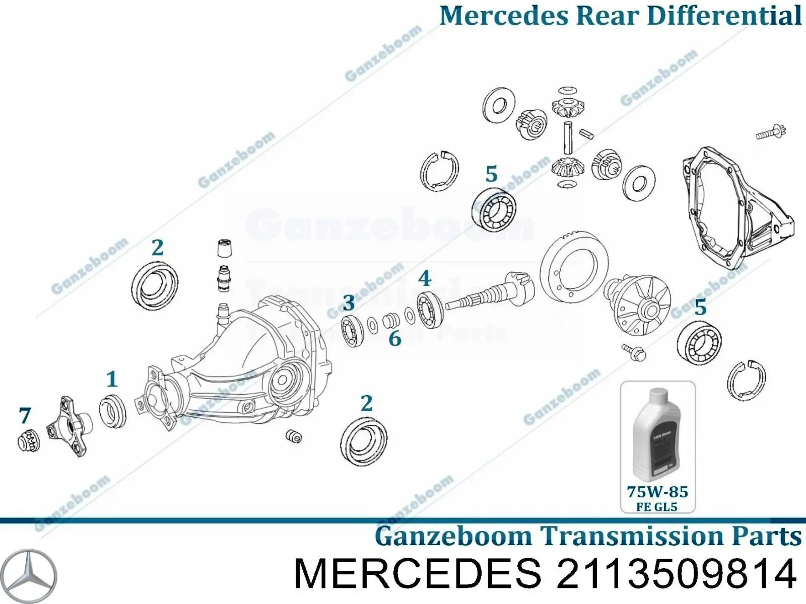 A2113509814 Mercedes Задній редуктор