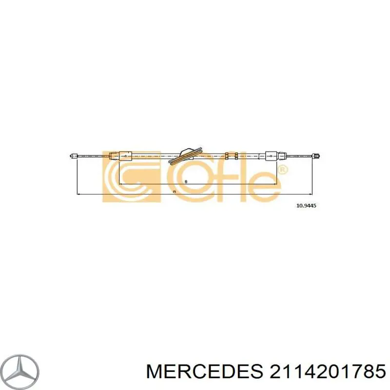 2114201785 Mercedes трос ручного гальма передній