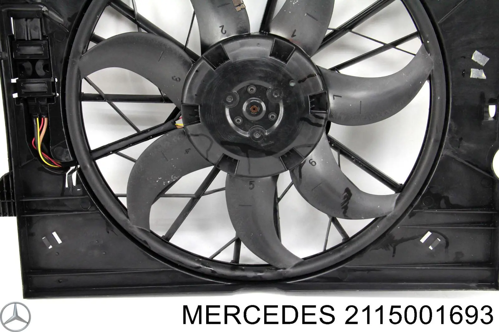 2115001693 Mercedes електровентилятор охолодження в зборі (двигун + крильчатка, правий)