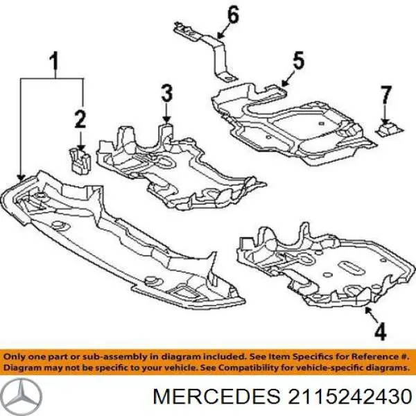 2115242430 Mercedes захист двигуна передній