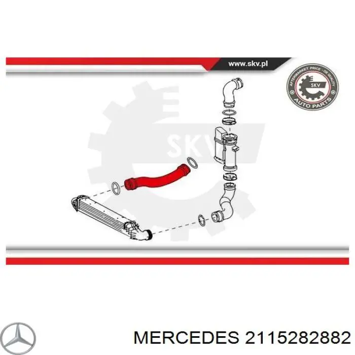 Шланг/патрубок интеркуллера, нижній правий на Mercedes E (W211)