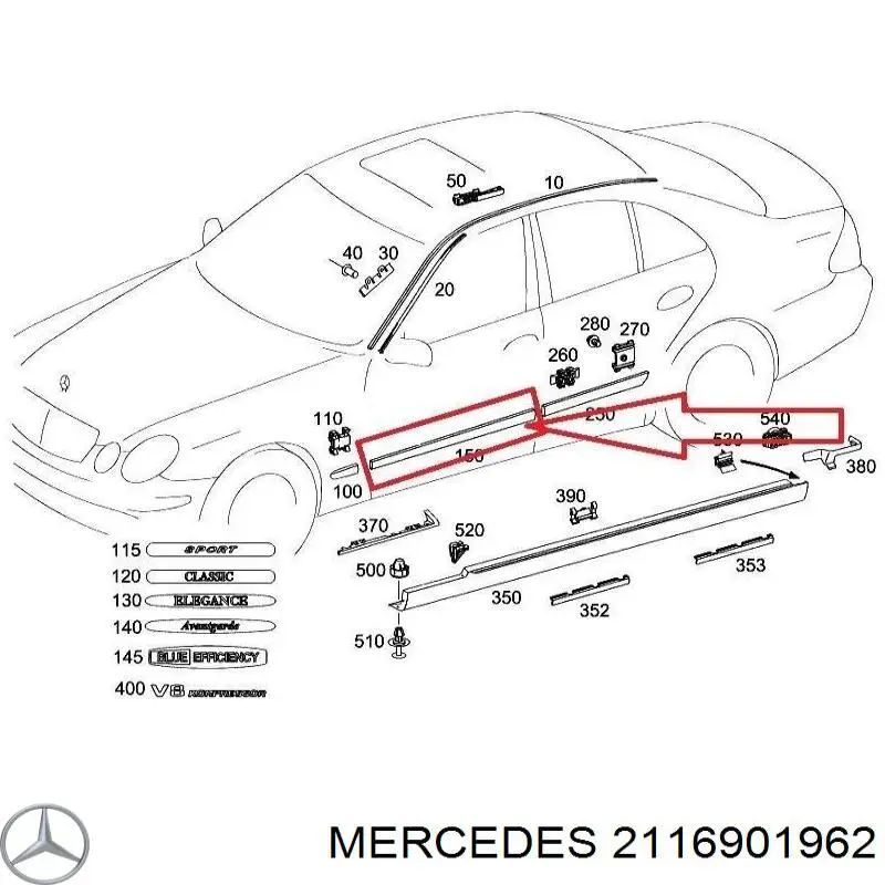  Mercedes A21169019629999 ціна, від 13.25 USD