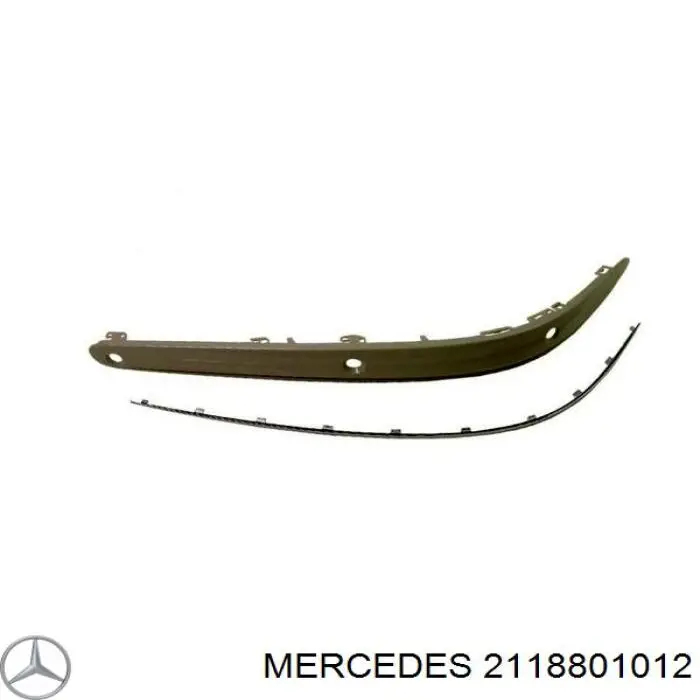 2118801012 Mercedes молдинг переднього бампера, правий