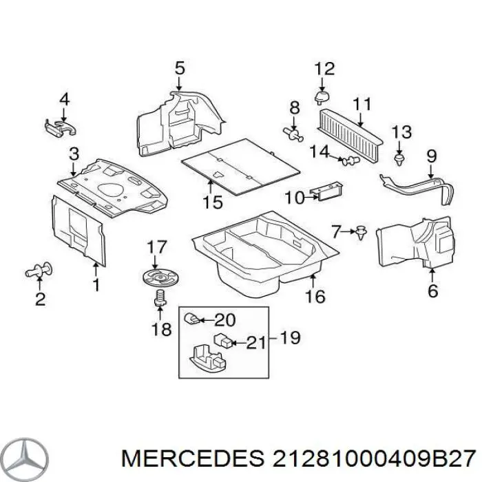 Гачок для сумок багажного відділення на Mercedes S (C216)