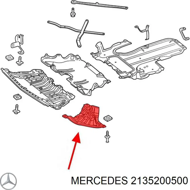 A2135204600 Mercedes Захист бампера переднього, лівий