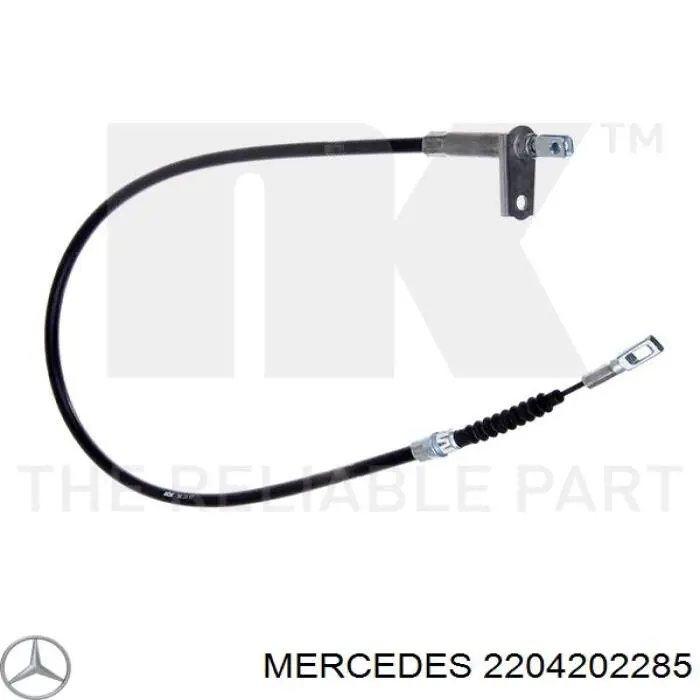 2204202285 Mercedes трос ручного гальма задній, лівий
