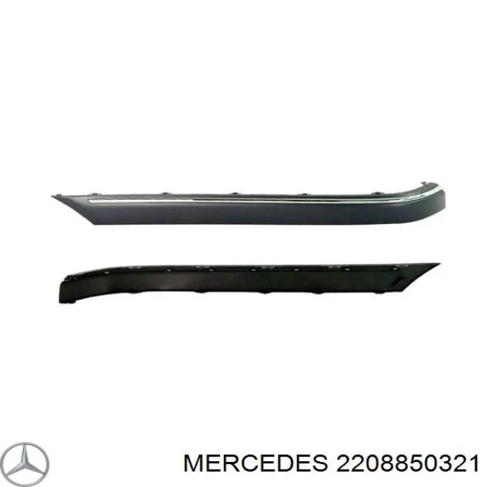 Молдинг переднього бампера, лівий Mercedes A22088503219197 ціна, від 6.61 USD