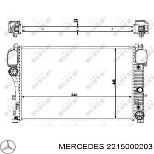 2215000203 Mercedes радіатор охолодження двигуна