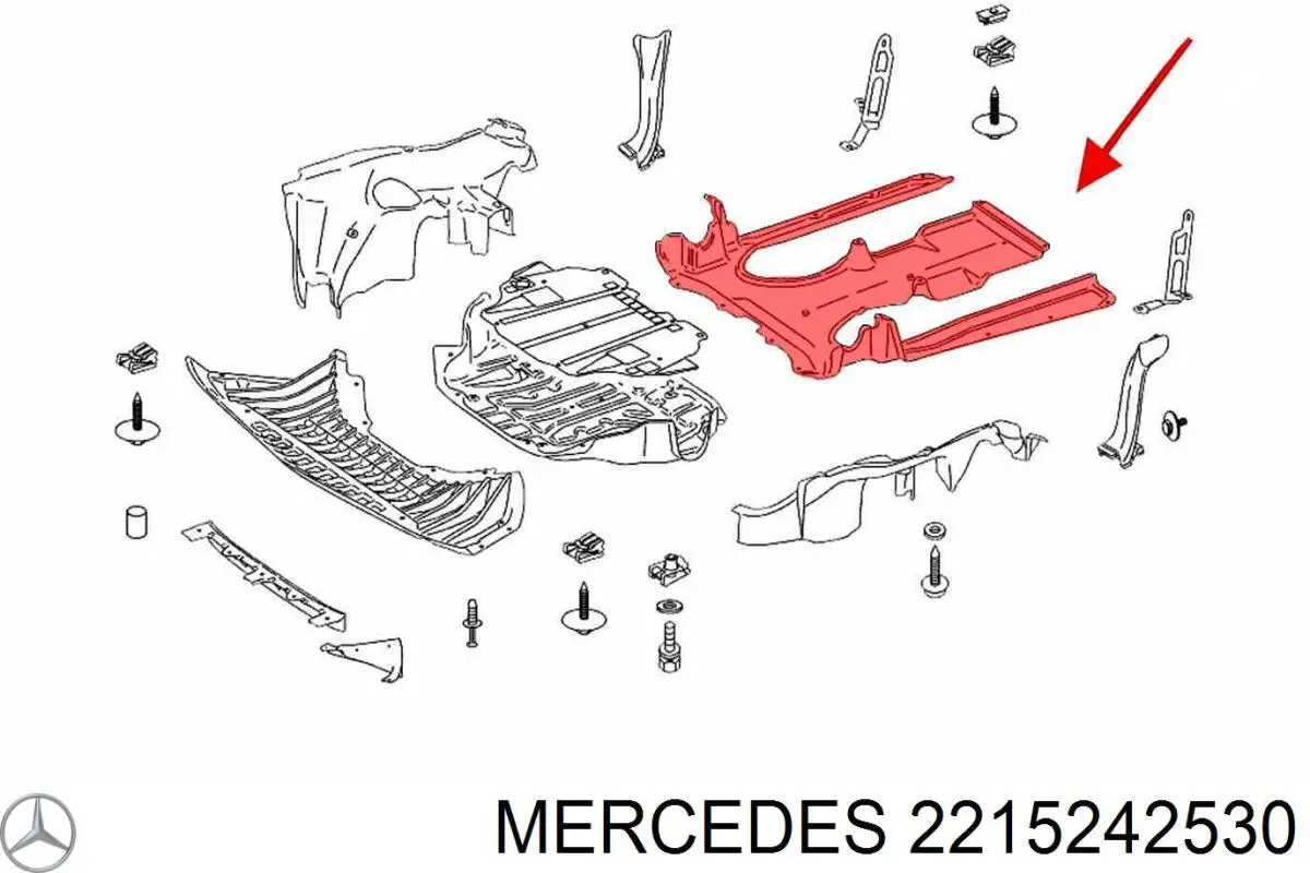 A2215242830 Mercedes Захист двигуна задня