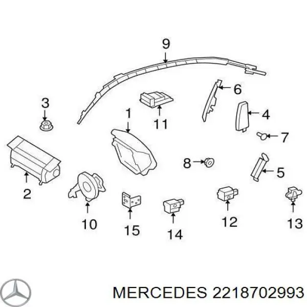 Модуль-процесор керування подушки безпеки Mercedes A0048201326 ціна, від 29.11 USD