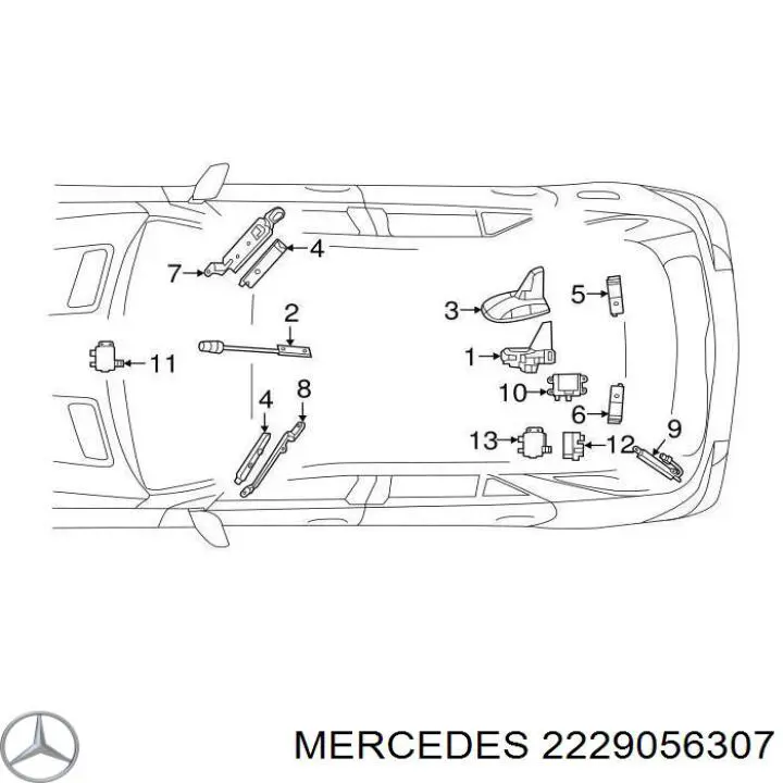 Антена Mercedes A2129052207 ціна, від 55.68 USD