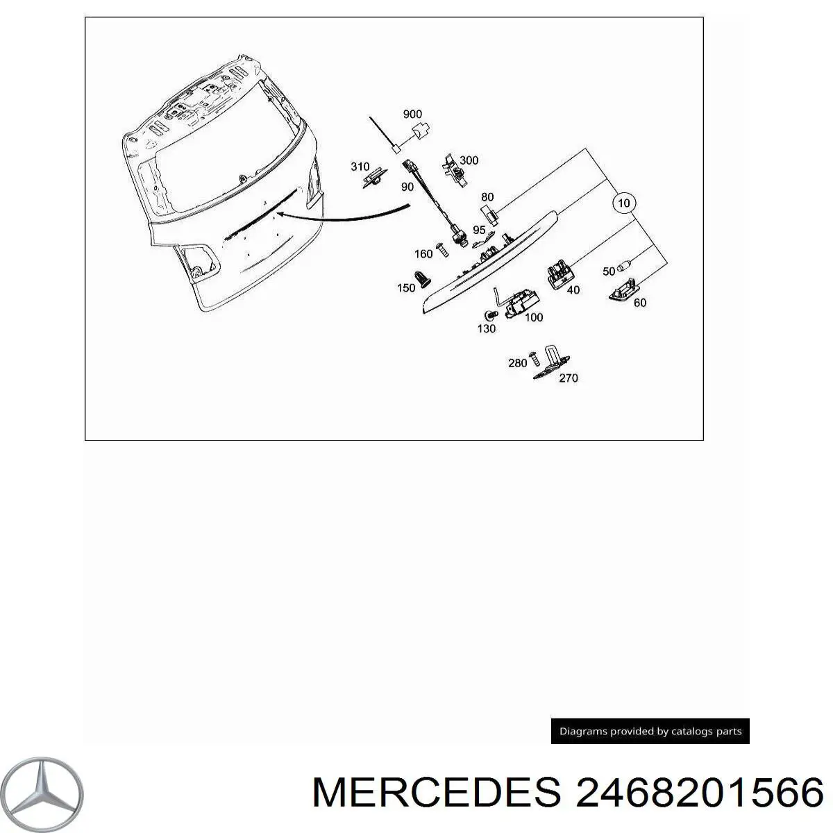 Купити A246820156664 Mercedes Ліхтар підсвічування заднього номерного знака