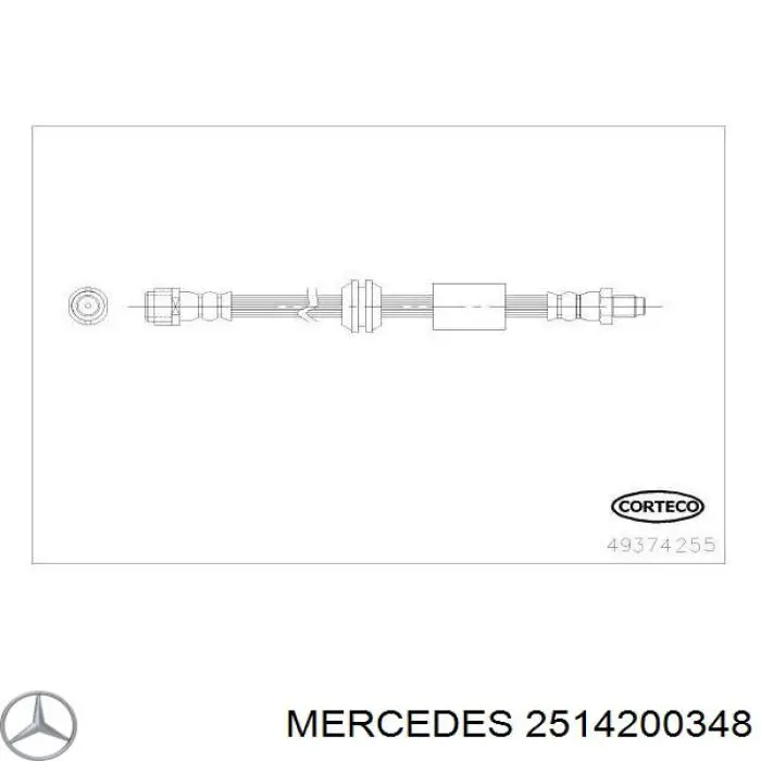 Шланг гальмівний передній Mercedes A2514200348 ціна, від 7.44 USD