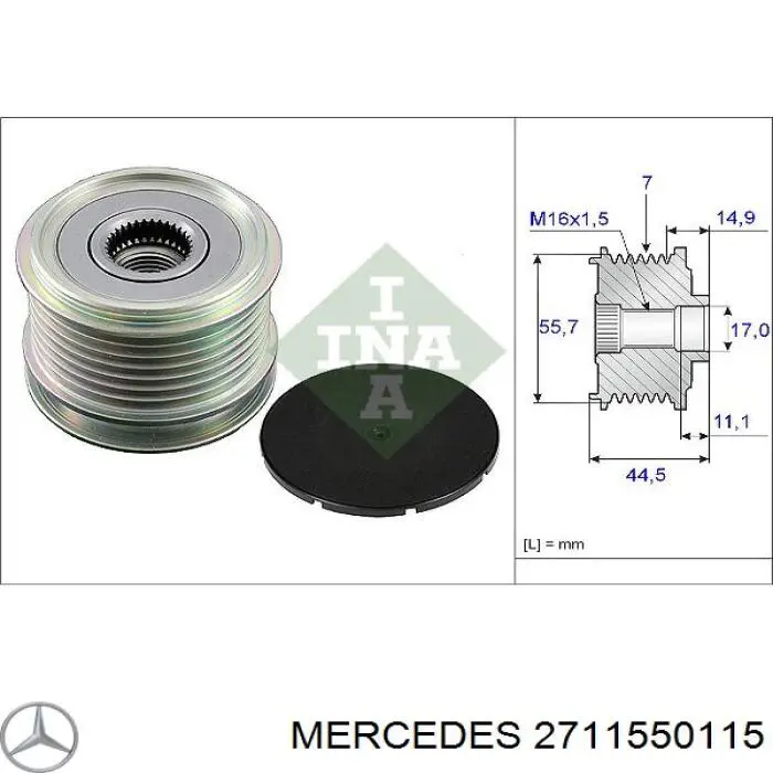 2711550115 Mercedes шків генератора