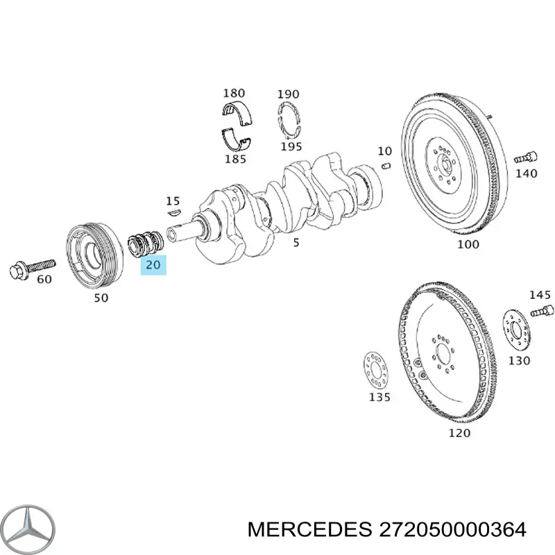 Зірка-шестерня приводу коленвалу двигуна на Mercedes GLK-Class (X204)