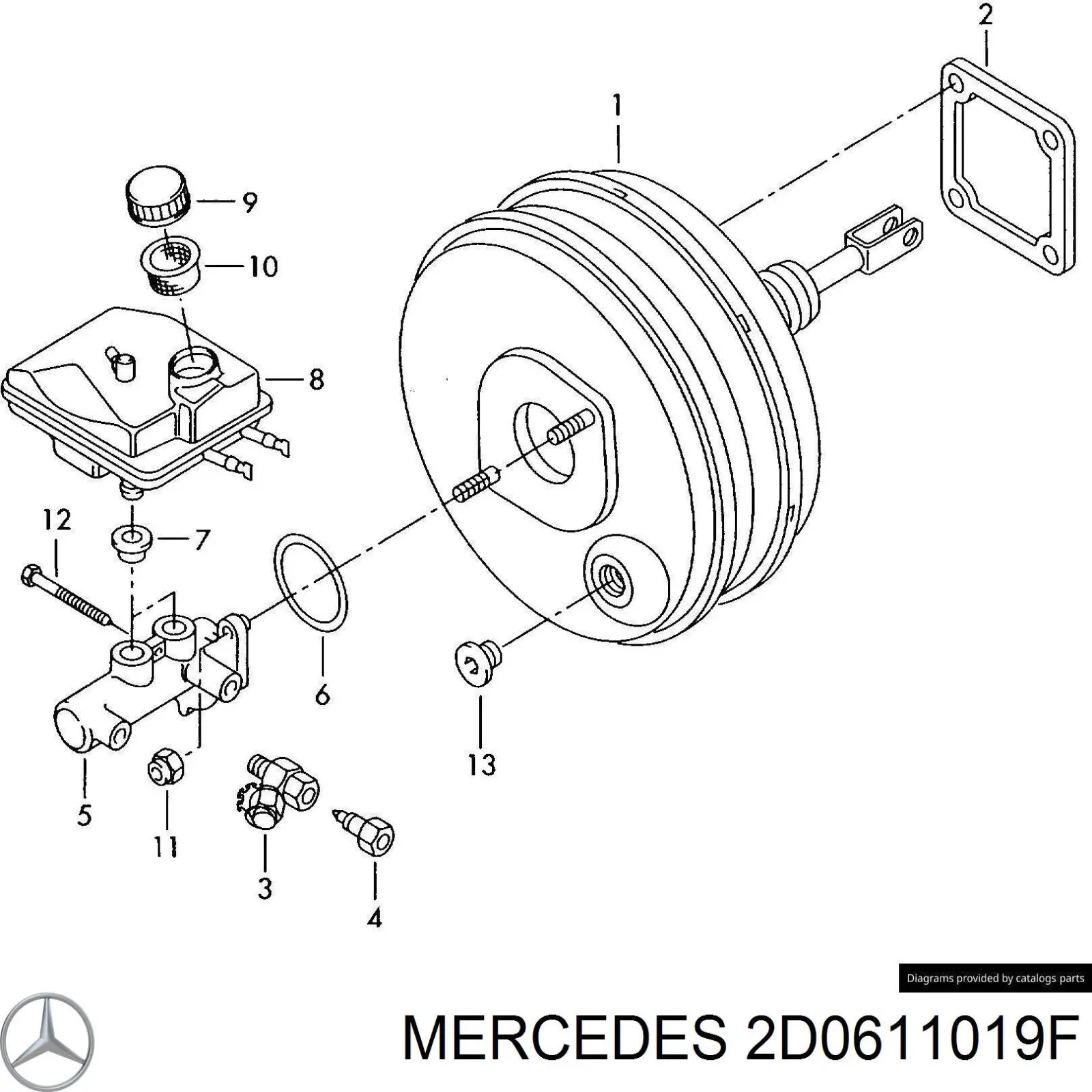 Циліндр гальмівний, головний 2D0611019F Mercedes