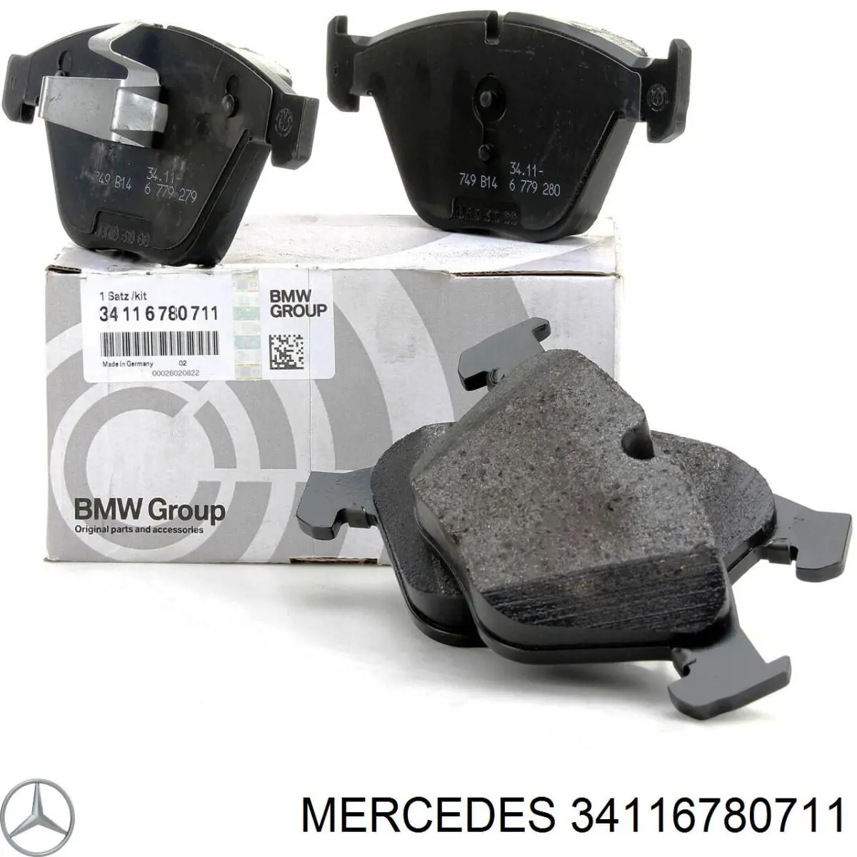 Колодки гальмівні передні, дискові 34116780711 Mercedes