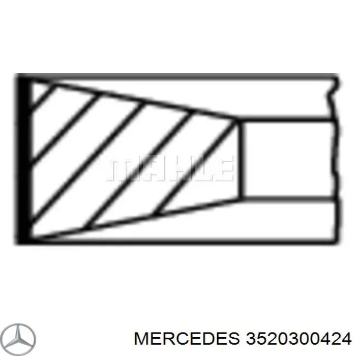 A3520300424 Mercedes кільця поршневі на 1 циліндр, std.