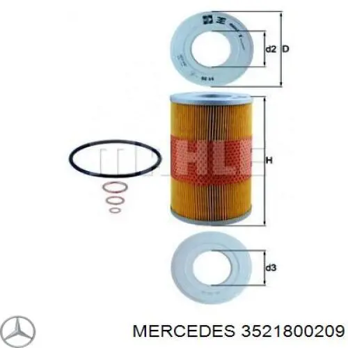 Фільтр масляний 3521800209 Mercedes