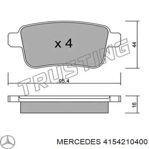 Колодки гальмові задні, дискові 4154210400 Mercedes