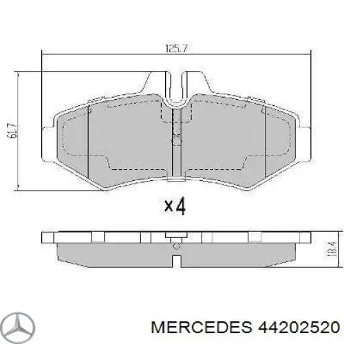 44202520 Mercedes колодки гальмові задні, дискові