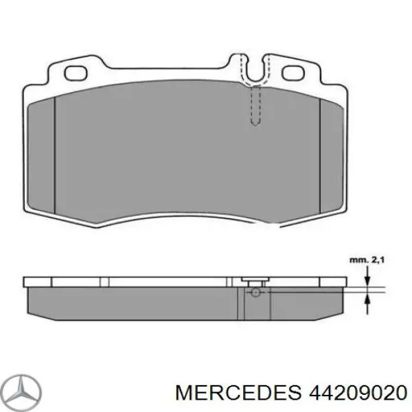 Колодки гальмівні передні, дискові 44209020 Mercedes