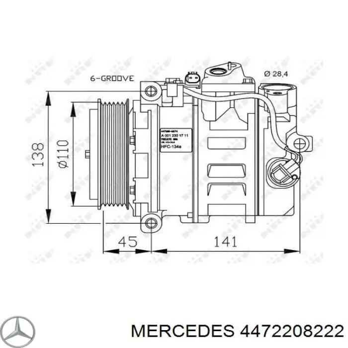4472208222 Mercedes компресор кондиціонера