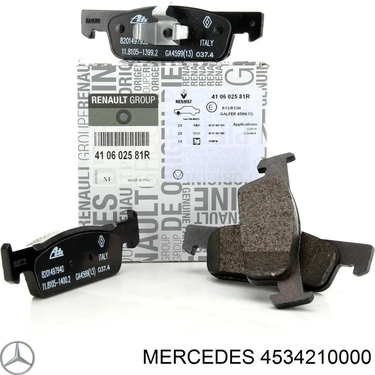 Колодки гальмівні передні, дискові 4534210000 Mercedes