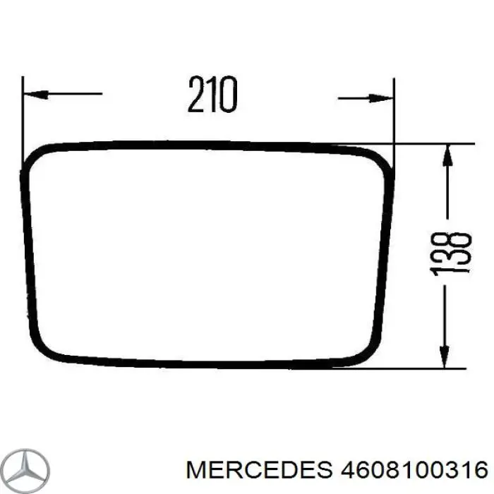 Дзеркало заднього виду 4608100316 Mercedes