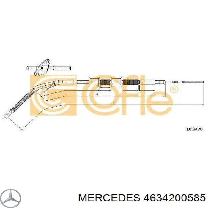 A4634200585 Mercedes Трос ручника задній лівий