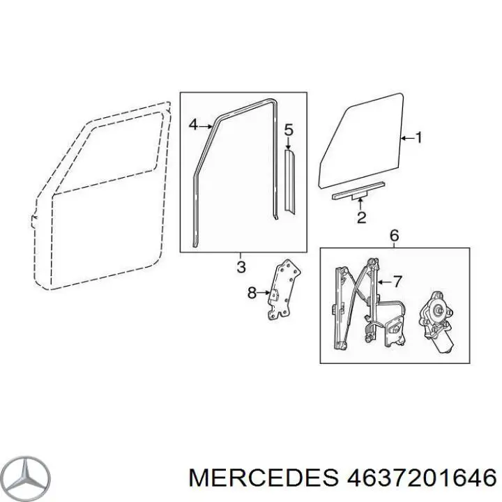 Механізм склопідіймача дверей передніх, правих Mercedes A4637201646 ціна, від 52.94 USD