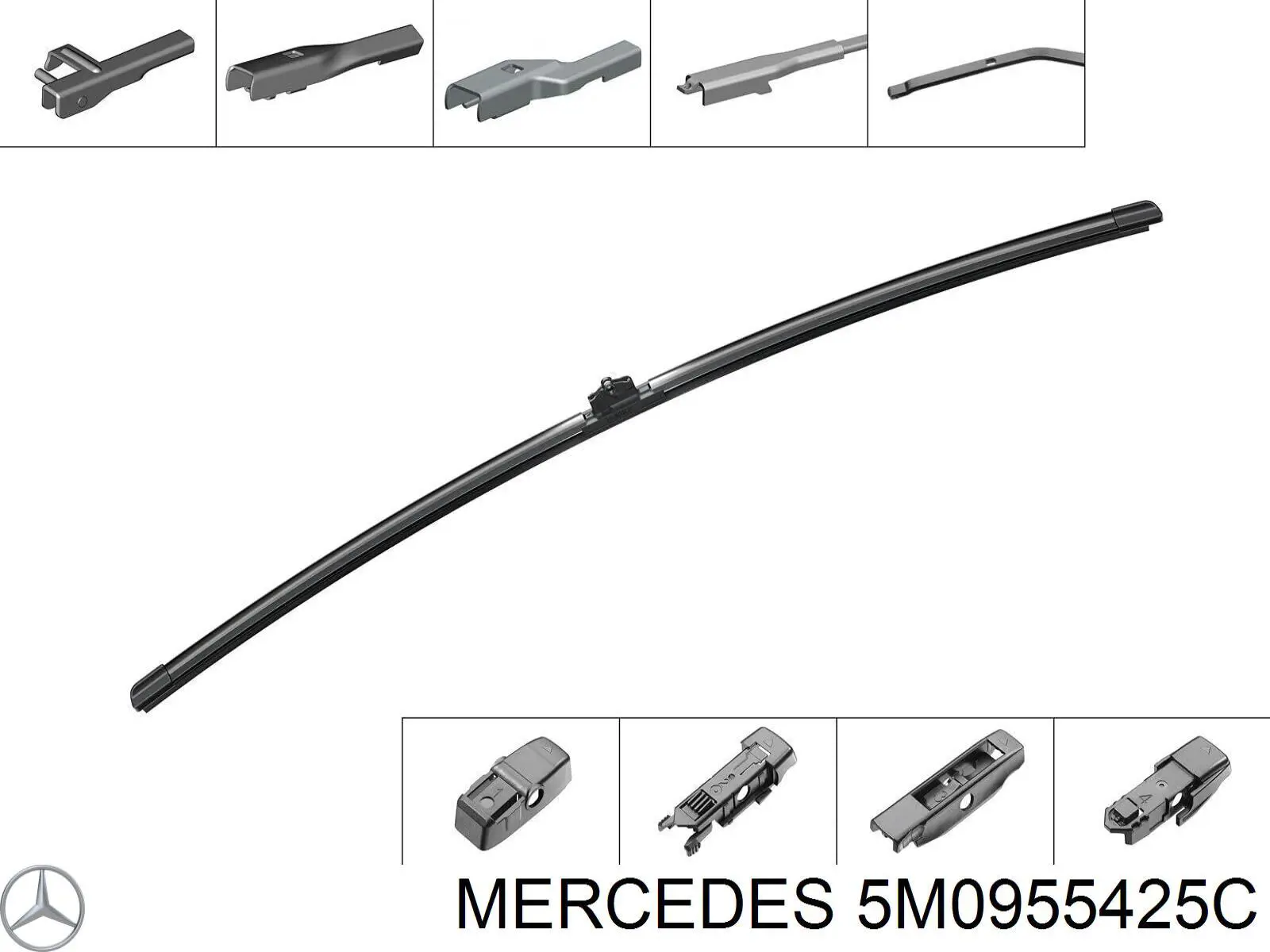 Щітка-двірник лобового скла, водійська 5M0955425C Mercedes