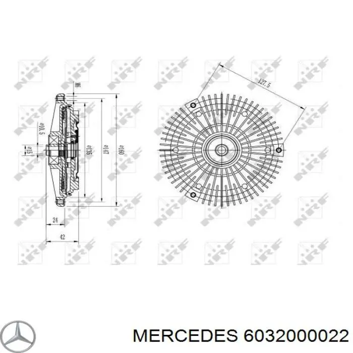 6032000022 Mercedes вискомуфта, вязкостная муфта вентилятора охолодження