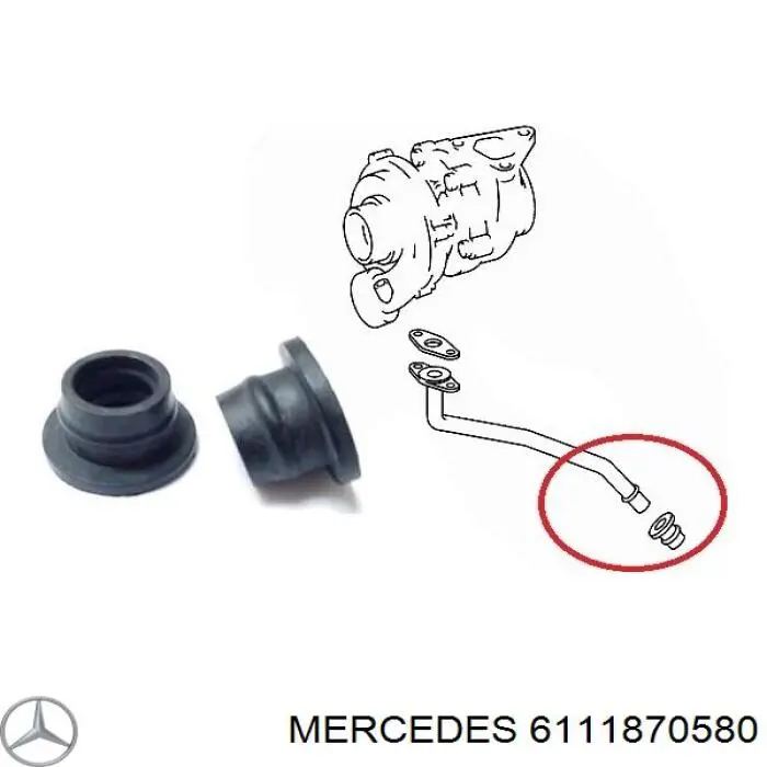 Купити A6111870080 Mercedes Прокладка шланга відводу масла від турбіни