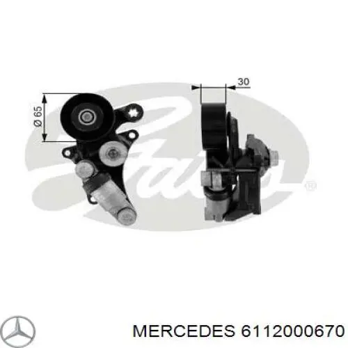 Натягувач приводного ременя Mercedes A6112000670 ціна, від 101.42 USD