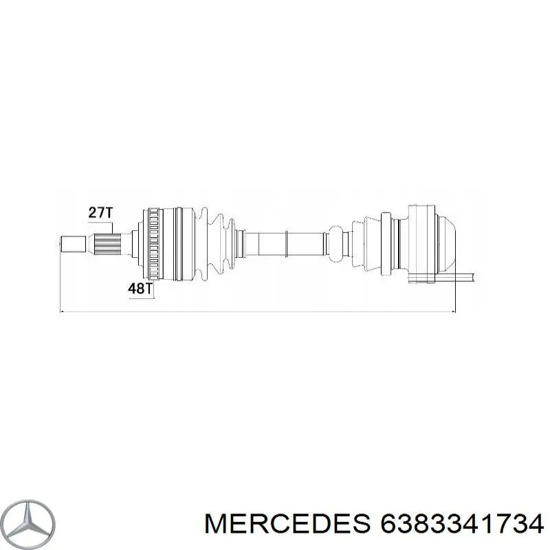Піввісь (привід) передня A6383341634 Mercedes