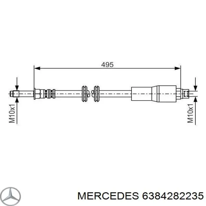6384282235 Mercedes шланг гальмівний передній