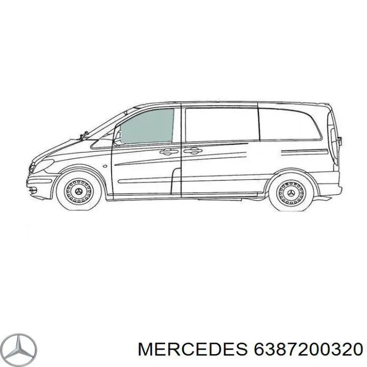 A6387200320 Mercedes Скло передніх дверей, лівою