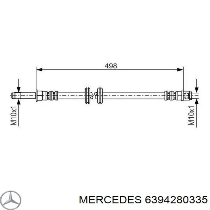 6394280335 Mercedes шланг гальмівний передній