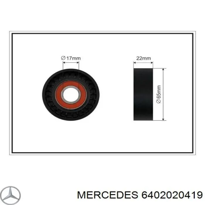 6402020419 Mercedes ролик приводного ременя, паразитний