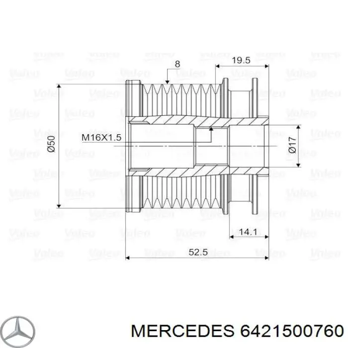 6421500760 Mercedes шків генератора