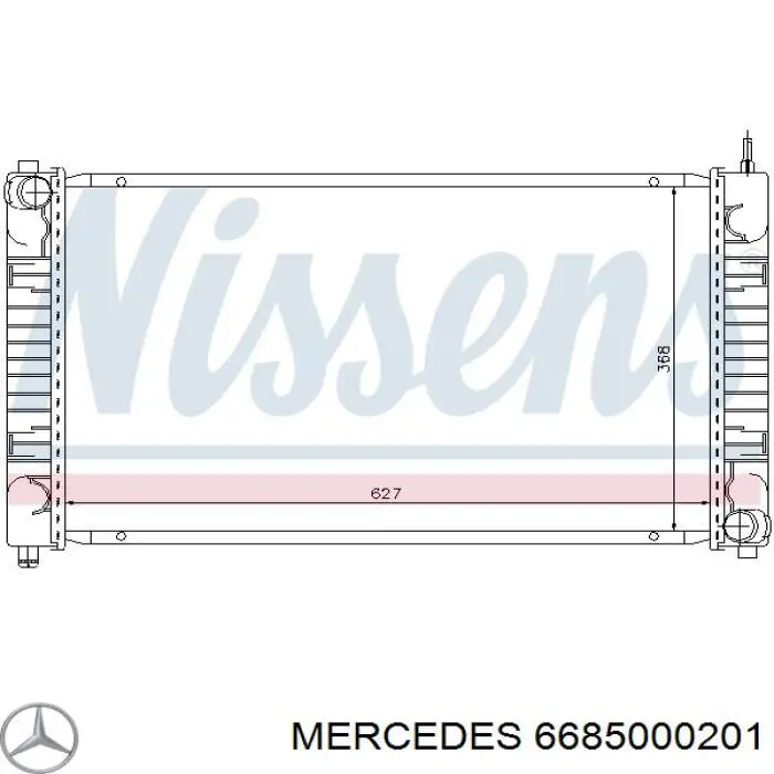 Радіатор охолодження двигуна 6685000201 Mercedes