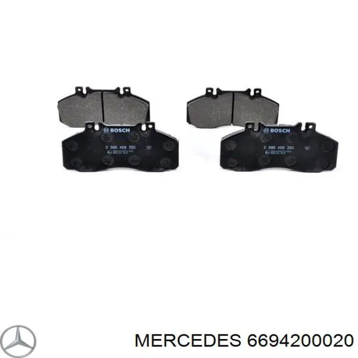 Колодки гальмові задні, дискові 6694200020 Mercedes