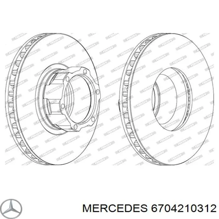 6704210312 Mercedes диск гальмівний передній