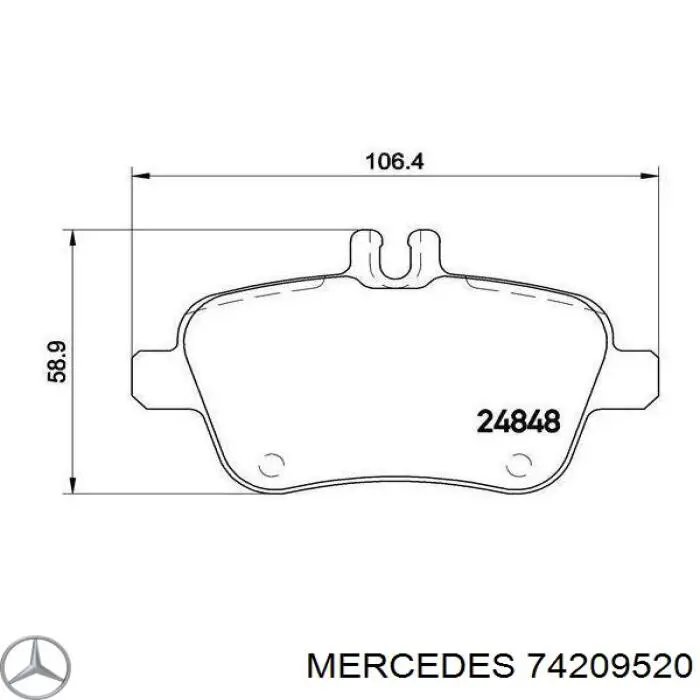 Купити 74209520 Mercedes Задні колодки