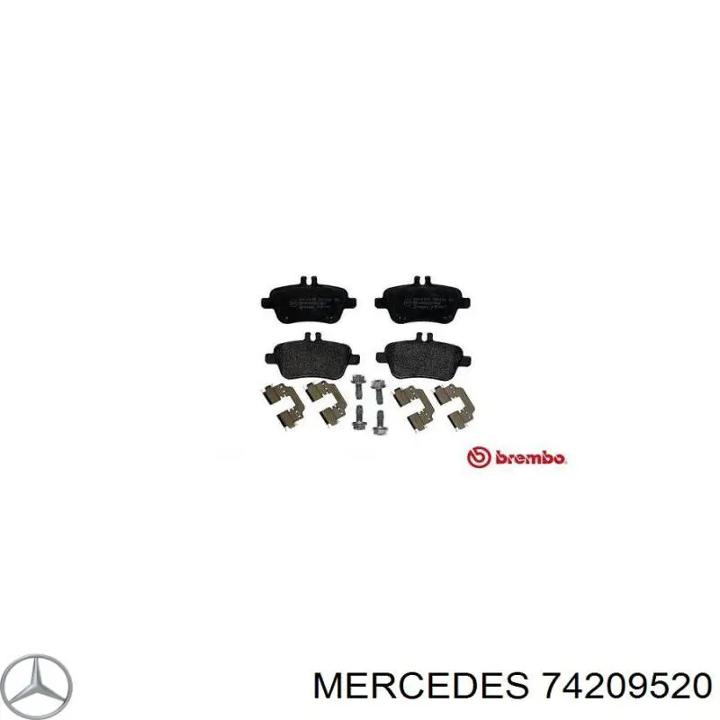74209520 Mercedes Колодки гальмівні задні, дискові