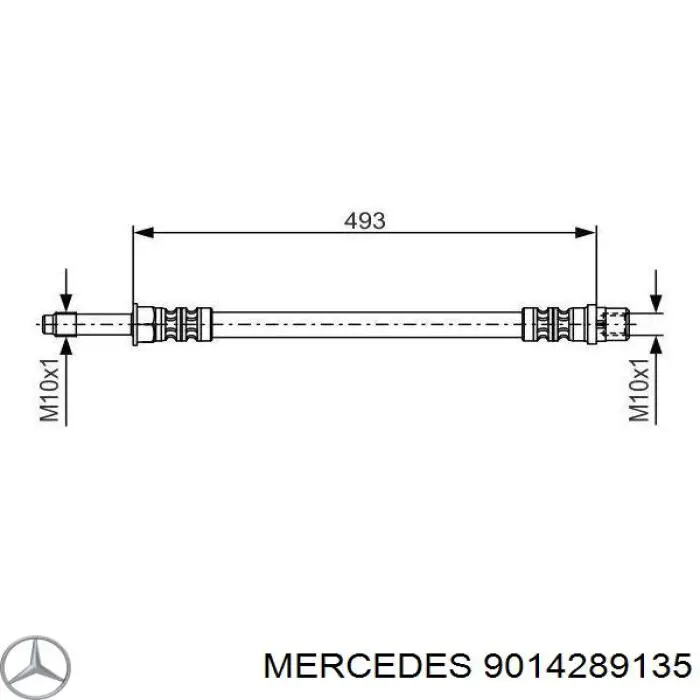 Шланг гальмівний передній 9014289135 Mercedes